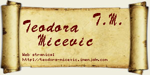 Teodora Mićević vizit kartica